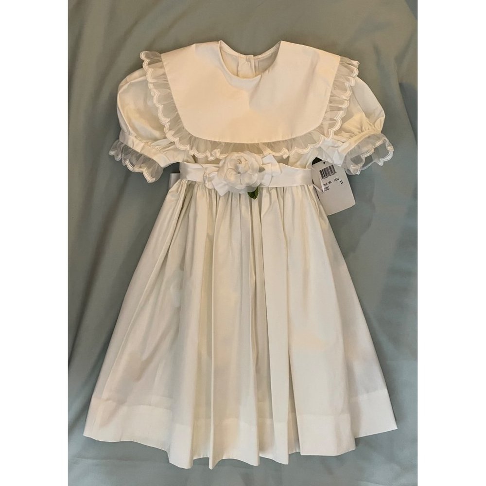 VTG 70’s NWT Lynley Designs 5 Dress Ivory Puffy Sleeves New Orleans Easter Party